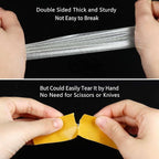 2 Pack Double Sided Tape Heavy Duty Strong Wall Adhesive with Fiberglass Mesh, Super Sticky Insistent Clear Tape, Easy Use Mounting Tape 1.4inX33FT