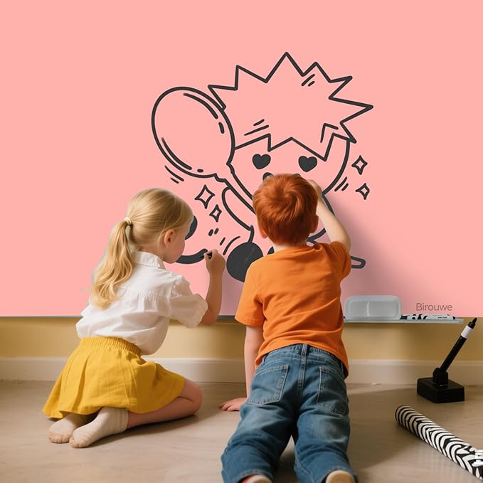 Magnetic Glass Whiteboard - Glass Dry Erase Board 48"x36" Large Frameless Glass Board for Walls Office School and Home, Pink
