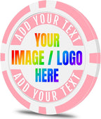 50 Custom Poker Chips, Personalized with Your own Logo, Photo or Text - 11.5g Casino Chips for Poker Gram, Tournaments, Business Card, Token