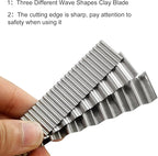 Litoexpe 5pcs Polymer Clay Cutters, Carbon Steel Clay Slicer Blade Set, Flexible Polymer Clay Cutting Slicing Tools for Clay DIY, Sculpting Modelling （Straight and Wave）