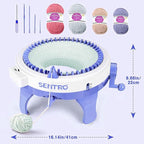 BZVV Knitting Machine for SENTRO 48 Needles Smart Knitting Crochet Machine with Row Counter for Adults and Beginners, Knitting Board Rotating Double Loom, Weaving Loom Machine Kit New Year Gifts