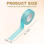 PATIKIL 1 Roll Glitter Paper Washi Tape, Washi Decorative Tape for Crafts, Blue
