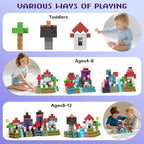 150PCS Magnetic Blocks - Magnet Tiles Toys for Kids, Magnetic Building Blocks Cubes, Stacking Magnets Toys for Kids, Birthday Gifts for Boys and Girls Age 3+ Years Old
