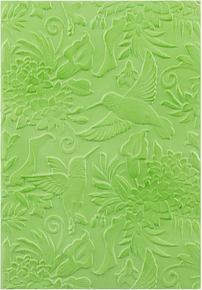 BAOFALI 3D Hummingbird and Flowers Embossing Folders for Card Making,Plastic Texture Fades Embossing Template Paper Card Embossing Stencil for DIY Scrapbooking Photo Album Card Paper Craft Decoration