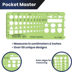 Pacific Arc Pocket Master Template Guide, Featuring Perfect Circles, Hexagons, Triangles, and Squares