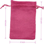 Palmhomee Pack of 25 Burlap Gift Bags with Drawstring Linen Jewelry Pouches Wedding Hessian Jute Bags for Birthday Jewelry and Treat Pouches Party Wedding Favors Gift Art and DIY Craft (4x5.6 Inch, Fuchsia)