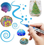 Skin Tone Acrylic Paint Pens,12 Color Paint Pens Markers,Brush Tip Paint Pens for Rock Painting Wood Glass Ceramic Canvas Stone DIY Crafts Making Art Supplies
