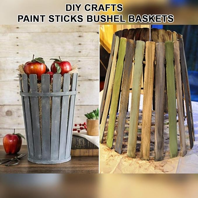Wooden Paint Stir Sticks - Rewiss Paint Sticks 12 Inch Wood Stirrers Paddles Resin or Kids Wooden Craft Sticks, Garden and Library Markers(Pack of 50)