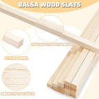 Balsa Wood Square Dowels 30Pcs 1/2 x 1/2 x 12 inch DIY Sticks for Crafts Model Making(1/2"x12"-30pcs)
