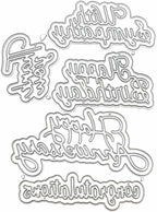 Metal Cutting Dies DIY Merry Christams Embossing Stencil Template Scrapbooking Card Making Mold Photo Album Arts Crafts Tools (Thank You Happy Birthday Congratulations-10x7.6cm)