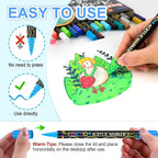 Betem Acrylic Paint Markers, Dual Tip 24 Colors Acrylic Paint Pens with Brush Tip and Fine Point, Art Supplies for Rock, Wood, Canvas, Stone, Glass, Ceramic, Rock Painting DIY Crafts Making Drawing