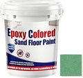Epoxy Colored Sand Floor Paint, Epoxy Floor Paint for Concrete, High Gloss Marble Effect Coating, Waterproof Non-Slip Concrete Paints, Suitable for Indoor/Outdoor Use (Green,320 oz/10 kg)