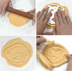 4 Pcs Dinosaur Cookie Cutters Dinosaur Skeleton Fossil Cookie Cutters Stegosaurus T-Rex Tanystropheus Triceratops Bone Fossil Mold for Stamp Baking Dinosaur Biscuits Enthusiasts
