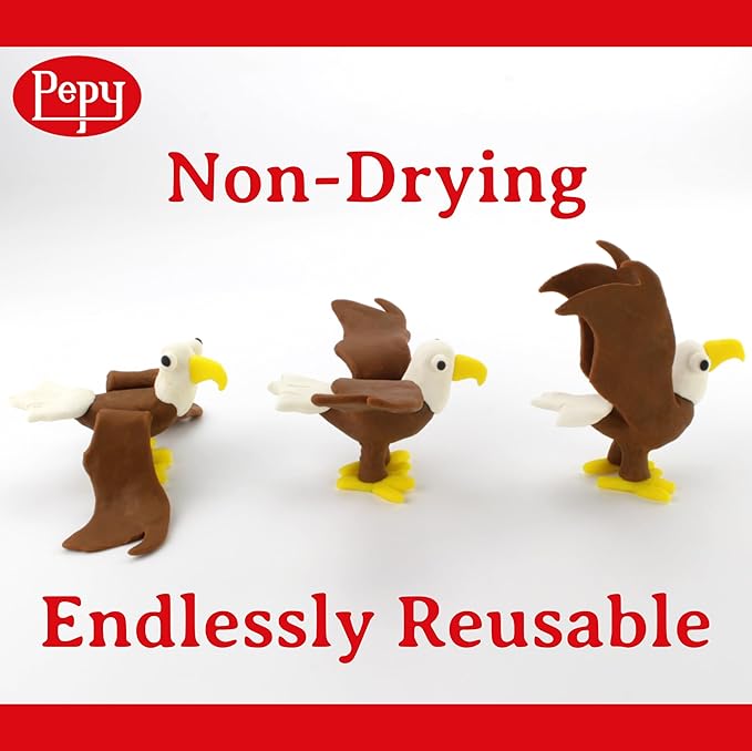 Pepy Plastilina Reusable and Non-Drying Modeling Clay; Set of 24 Bars, 1.4 Ounce Each, Perfect for Arts and Crafts Projects, Dark Blue