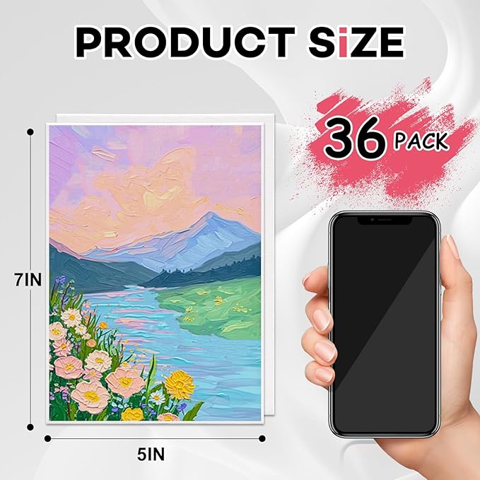 ESRICH 36 Pack 5x7 Small Canvas Boards for Painting, Primed Acid-Free Cotton Mini Canvases, Non-Toxic Blank Canvas Panels for Oil, Acrylic, Watercolor & Tempera for Artists, Students & Kids (5x7 in)