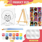 Zhanmai 12 Pack Pre Drawn Canvas for Painting Sip and Paint Kit 8" x 10" Paint Party Set Canvas Painting Pre Printed Canvases for Party Favor DIY Virtual Adult's Date Night(Afro Queen)