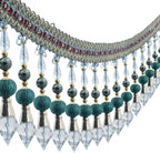 3yards Beading Fringe Trimming Long Beads Tassel Curtain Trim Ribbon Trim for Cover Edge Decorative (blue)