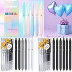 Vanhench 6PCS Elegant Black Gel Pens, Cool Construction Accessories for Dad Boyfriend, Birthday Gifts for Men/Him (6PCS Elegant Black)