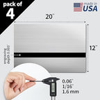 Trotec | Metallic Looking Acrylic Sheet | 12"x20"x1/16, 4 Pcs | Brushed Silver/Black | Metallic Finish - Scratch Resistant for Laser Engraving & Cutting,Printing,Glowforge,Name Plate | USA Made
