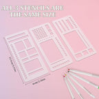 Handmade Flexible Record Template, Planner Stencil Set for Dot Grid Journals, DIY Flexible Drawing and Checklist Templates Suitable for Various Occasions (A+B+C)