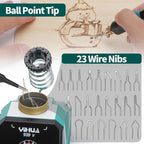 YIHUA 939-V Wood Burning Pen Wood Burning Kit with 23 Wire Nibs, Detachable Wood Burning Pen, 6 Wood Pieces, 6 Stencils, Tweezers Used as Wood Burning Tool