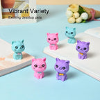 HILAZA 18Pcs Pencil Top Erasers for Kids, 3D Cute Cat Pencil Toppers, Bulk Fun Pencil Cap Easters for School Classroom Supplies Prize Gifts Party Favors
