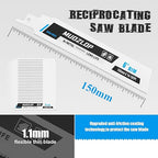 25 Pack 6 inch Reciprocating Saw Blades Set,14/18 TPI High Carbon Saw Blades, Metal Saw Blades with Organizer Case (25, 14/18TPI/150mm)