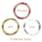 Cinvo 3 Rolls Flat Craft Wire Jewelry Wire Flexible Aluminum Wire Tarnish Resistant for Bezel Sculpting DIY Jewelry Craft Making (1mm Thickness, 3mm Width, Silver, Gold and Rose Gold)