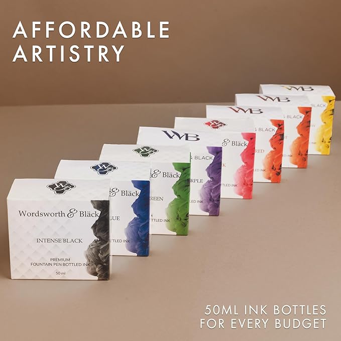 Wordsworth and Black Fountain Pen Ink Bottle (50 ml) Premium Luxury Edition, [Fuschia Pink] Fountain Pens Bottled Ink; Classic Designed Bottle Smooth Flow 50 ml