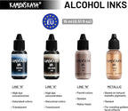 Alcohol Ink Set #7: Matched Color Combination of Alcohol Inks, 4 pcs. 0.51 fl oz (15 ml) Each