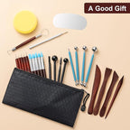 Amrules Clay Tools Kit, 27 PCS Red Pottery Tools, Practical Polymer Clay Sculpting Tools Kit, Air Dry Clay Tools Set for Adults, Pottery Craft, Dotting, Carving, Drawing, Molding, Modeling, Shaping