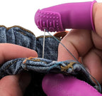 Comfortable Soft Flexible Thimbles | THIK-Grip Thimble | Small (3) - Medium (3) - Large (3) | Magnetic Sewing Needle Holding Wristband (1)
