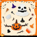YOGFIT 72 Pack Halloween Pumpkin DIY Craft Clay Kit for Kids, Air Dry Moldable Clay DIY, Pumpkin Craft Kit for Halloween Decorations Indoor Outdoor Trick or Treat Party Favors