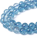 8mm 46pcs Blue Topaz Crystal Quartz Natural Stone Round Loose Beads for Jewelry Making DIY Bracelet Necklace Earrings