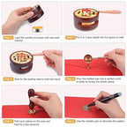 Aottom Wax Seal Stamp Kit with Gift Box, 24 Colors 650 Pcs Beads, Warmer, Envelopes, Candles, Stamp, Metallic Pen for Gift and Decoration