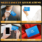 weparmeety 100 Pcs Metal Engraving Blanks Colorful Aluminum Sheet Laser Engraving Business Card Multipurpose DIY Gift Cards 86 x 54 x 0.21 mm (Blue)