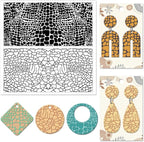 CHGCRAFT Leather Cracks Polymer Clay Texture Sheets Alligator Leather Flaw Silicone Texture Stamp Clay Modeling Pattern Pad Texture Sheets for Polymer Clay Making Earrings Jewelry