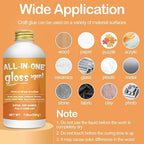 Crafts Sealer Gloss Matte Finish, 200ml+200ml All in One Craft Glue, Varnish, and Finish, All Purpose Art Glue Kit for Wood, Paper, Acrylic Paints, Ceramics, Fabrics, Clay