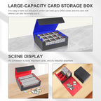 Card Storage Box for Trading Cards，2400+ Leather Magnetic Closure Commander Storage Box,Protectors Fit for YuGiOh, MTG and Sport Cards (Black, red, 2400+)