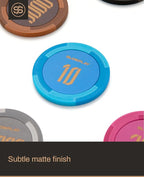 SLOWPLAY Godel Clay Poker Chips, 14 Grams Heavyweight Clay Composite, 40mm Large Chips in Bulk, Pack of 50 in Black Without Denomination