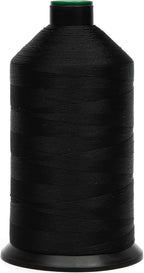 Extra Strong Bonded Nylon Thread #69 Tex70 – 16 OZ, 6000yds, Versatile Stitching Solution for Leather, Upholstery, Canvas Repair and More (Black)