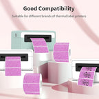 3x2 Inch Holographic Thermal Labels, Glitter Pink Thermal Sticker Labels, Waterproof Thermal Printer Stickers for Price, Barcode, Name, Custom Logo Design, 200 Pcs/Roll