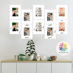 MBC Mat Board Center, 10 Pack 8.5X11 for 5X7 White Picture Mats Frame Mattes, Bevel Cut, Acid Free, 4-Ply Thickness