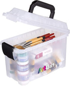 ArtBin 6815AG Mini Sidekick Carrying Case, Portable Art & Craft Organizer with Handle, [1] Plastic Storage Case, Clear