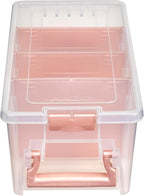 ArtBin Semi Satchel Portable Craft Organizer with 3 Dividers - Clear Plastic Storage Case for Art & Craft Supplies (Pack of 4)