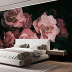 wall26 Removable Wall Sticker/Wall Mural Close Up Dark Rose Flower Blossoms Nature Wilderness Photography Decorative Botanical Relax/Calm Floral for Living Room, Bedroom, Office - 120x144 inches