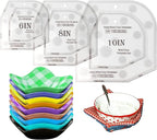 Bowl Cozy Template Cutting Ruler Set, 3Pcs Acrylic Transparent Quilting Bowl Templates for Hot and Cold Food Bowl Rack, DIY Kitchen Art Craft Acrylic Stencil Cut On Fold Template Sewing (White)