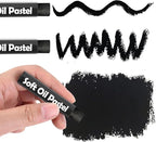 qianshan Soft Oil Pastels Set of 12 Single Colors,Non Toxic,Soft Texture Vibrant and Creamy Oil Crayons Pastels Art Supplies.Black