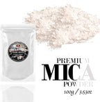 Pearl White MICA Powder for EPOXY Resin 100G / 3.5OZ. Sealed Bag - TECHAROOZ 2 Tone Resin DYE Color Pigment Powder for Lip Gloss, Nails, Colorant for Slime Bath Bombs SOAP Making & Polymer Clay