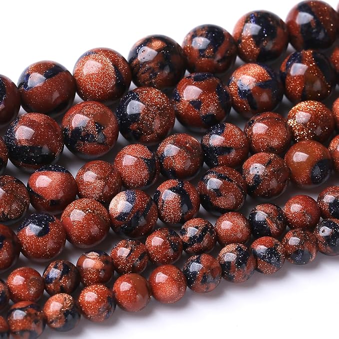 90PCS 4MM Sandstone Beads Round Loose Stone Beads for Jewelry Making DIY Energy Stone Healing Power Bracelet 15"